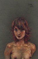 半裸的女人之二 素描 - 庞茂琨 - 油画专场  - 2010秋季艺术品拍卖会 -收藏网
