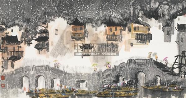 江南三月 镜心 设色纸本 - 119126 - 中国书画（一） - 2006春季拍卖会 -收藏网