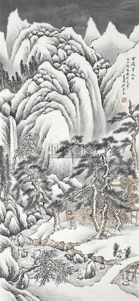 山水雪景 立轴 设色纸本 - 55937 - 中国书画 - 2006秋季书画艺术品拍卖会 -收藏网