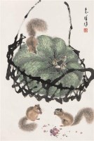 松鼠 镜心 设色纸本 - 方楚雄 - 书画专场 - 2006年第2期精品拍卖会 -收藏网