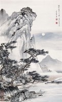 月圆泛舟 立轴 设色绢本 - 吴镜汀 - 中国书画（一） - 2010年秋季艺术品拍卖会 -收藏网