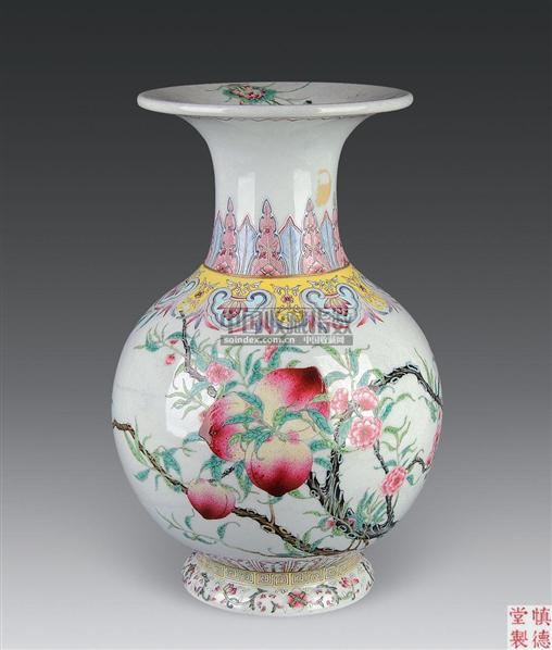 粉彩九桃瓶 -  - 古董珍玩 - 2010秋季艺术品拍卖会 -收藏网