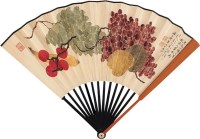 丁辅之 谭泽闿 庚辰（1940年）作 果香图 行书 成扇 设色洒金笺本 -  - 中国近现代书画 - 2006艺术品拍卖会 -收藏网