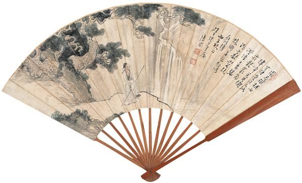 高士 成扇 设色纸本 - 1518 - 扇画·古代书画专场 - 2006夏季书画艺术品拍卖会 -收藏网