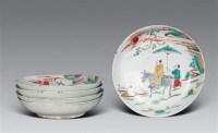 明末清初 五彩高士盘 （五只） -  - 瓷器工艺品(一) - 2006年第3期嘉德四季拍卖会 -收藏网