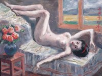 沙耆 1986年作 窗外的油菜花田 - 沙耆 - 西画雕塑（下） - 2006夏季大型艺术品拍卖会 -收藏网