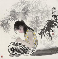 编帽辫 镜片 设色纸本 - 王有政 - 中国书画（二） - 2010年秋季艺术品拍卖会 -收藏网