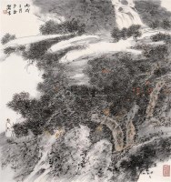 听泉图 镜心 设色纸本 - 杨中良 - 书画专场 - 2006年第2期精品拍卖会 -收藏网