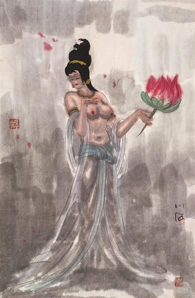 傅小石(1932～ ) 舞女图 - - 中国书画近现代名家作品 - 2005年首届