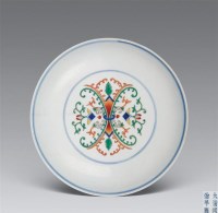 清同治 斗彩花卉盘 -  - 瓷器工艺品(一) - 2006年第3期嘉德四季拍卖会 -收藏网