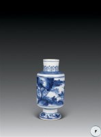 清康熙 青花山水花卉灯笼瓶 -  - 瓷器杂项 - 2006年夏季拍卖会 -收藏网