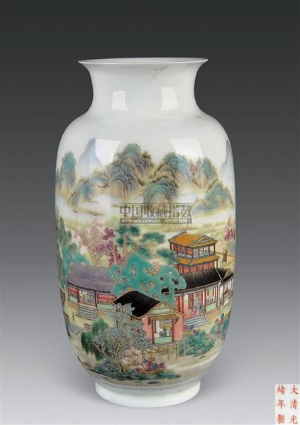 粉彩山水纹灯笼瓶 -  - 古董珍玩 - 2010秋季艺术品拍卖会 -收藏网
