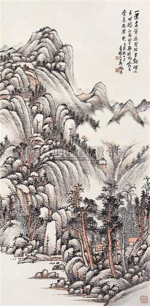 山水 立轴 设色纸本 -  - 中国书画 - 2006秋季书画艺术品拍卖会 -收藏网