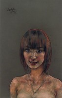 半裸的女人之一 素描 - 庞茂琨 - 油画专场  - 2010秋季艺术品拍卖会 -收藏网