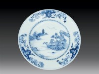 清 青花山水人物盘 -  - 瓷玉珍玩 - 2006艺术精品拍卖会 -收藏网