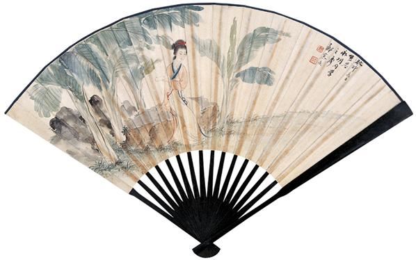 读书 成扇 设色纸本 - 125768 - 扇画·古代书画专场 - 2006夏季书画艺术品拍卖会 -收藏网