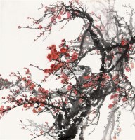 红梅 镜心 纸本设色 - 宋雨桂 - 中国当代书画 - 2010秋季艺术品拍卖会 -收藏网