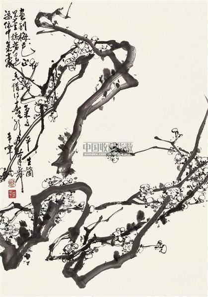 梅花    立轴 水墨纸本 - 128053 - 中国书画 - 2010秋季艺术品拍卖会 -收藏网