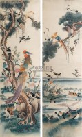 刺绣花鸟挂屏 （一对） -  - 中国古董家具及书画 - 2011年春季拍卖 -收藏网