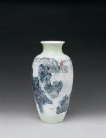 唐自强 奇峰秀石 釉上彩瓷瓶 -  - 近现代陶瓷（一） - 2010秋季拍卖会 -收藏网