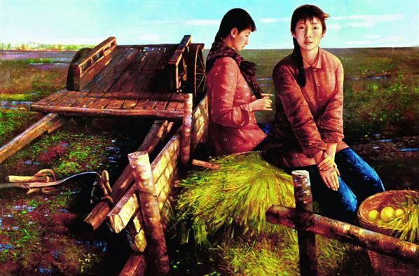雨後 布面 油彩 - 156593 - 中国油画及版画专场 - 2007年秋季拍卖会 -收藏网