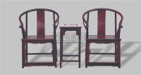 黑酸枝圈椅两椅一几		 -  - 古典家具专场 - 北京嘉缘四季艺术品拍卖会 -收藏网