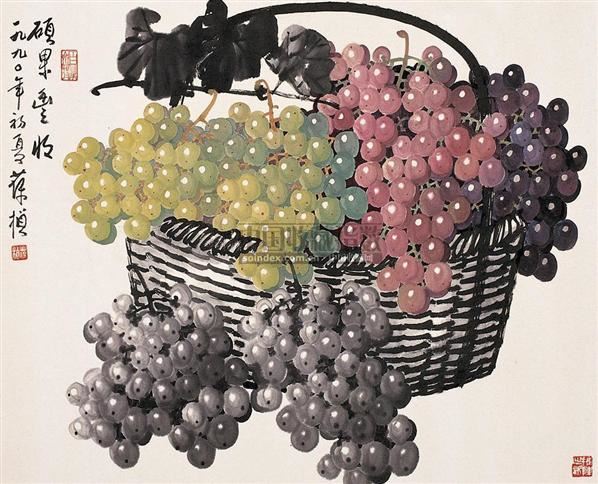 苏葆桢的葡萄画价格,中画葡萄人,中画葡萄的画家_大山谷图库