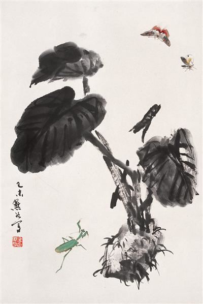 金默如 金默如 己未(1979年)作 芋头 立轴 设色纸本