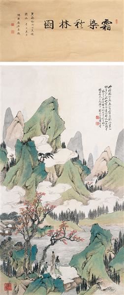 黄山寿 黄山寿 癸卯(1903年)作 青绿山水 立轴 设色纸本