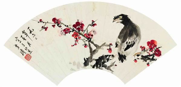 王雪涛 花鸟 扇面 设色纸本