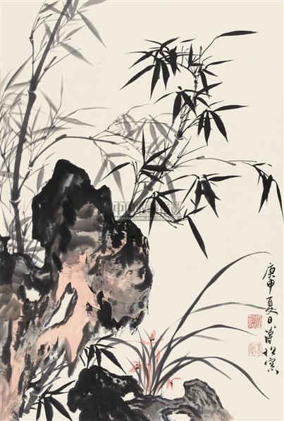 竹石幽兰 镜心 纸本 132425 近现代绘画专场(二 2009秋季艺术