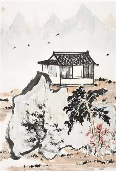 望归楼前 镜片-陈磊-中国书画(二)-2011秋季书画拍卖