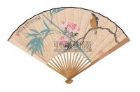 杜鹃竹雀 篆书 成扇 设色纸本 - 139845 - 朵云轩书画藏品专场 - 十五周年暨2007年春季艺术品拍卖会 -收藏网