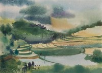 梯田 纸本 水彩 - 雷雨 - 华人西画 - 2010秋季艺术品拍卖会 -收藏网