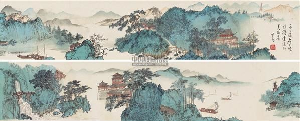 溥儒 千峰断复连 镜片 水墨纸本