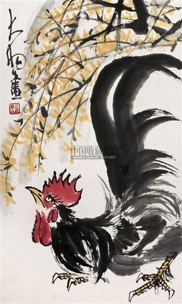公鸡 立轴 - 116612 - 中国书画鉴藏 - 2007年春中国书画拍卖会 -收藏网