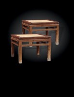 红木禅凳一对 -  - 古典家具专场 - 中矿拍卖有限公司春季艺术品拍卖会 -收藏网