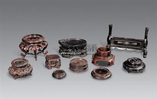 各式木制小器座 （十件） - - 瓷器 玉器 工艺品 - 2008金秋拍卖会 -收藏网