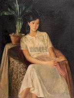 少女 布面 油画 -  - 中国油画 - 2006秋季艺术品拍卖会 -收藏网