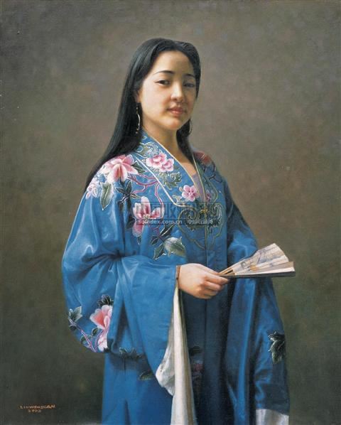 刘文全 少女 布面 油画