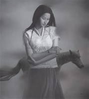 深灰色之寂寞 布面 油画 - 154439 - 中国油画 - 2006秋季艺术品拍卖会 -收藏网