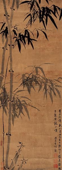 柯九思 墨竹 镜心 水墨绢本