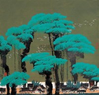 松林消夏图 镜心 设色纸本 - 张步 - 中国当代书画（一） - 2005秋季拍卖会 -收藏网