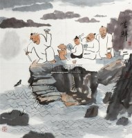 尝鲜图 立轴 设色纸本 - 119618 - 中国书画一 - 2011春季艺术品拍卖会 -收藏网