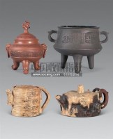 紫砂茶壶两个 炉两个 -  - 中国书画 瓷器工艺品 - 2007迎新艺术品拍卖会 -收藏网
