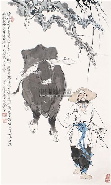 牧牛 立轴 设色纸本-范曾-中国书画,西画-2011季度会