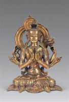 明 铜鎏金四臂观音像 -  - 妙音天籁-佛教艺术品 - 2006年秋（十周年）拍卖会 -收藏网