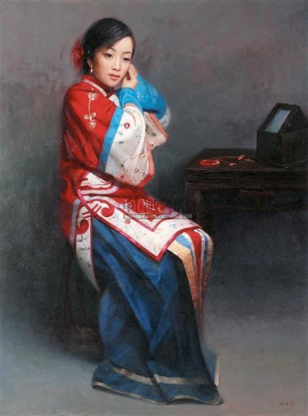 梳妆 布面油彩 油画 雕塑 2008年春季艺术品拍卖会-中国收藏网