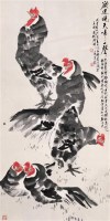 公鸡 立轴 设色纸本 - 米景扬 - 中国书画 - 2005首届书画拍卖会 -收藏网