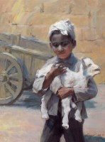 张自嶷 2005年作 男孩与羊 油画 -  - 油画专场 - 2006首届艺术品拍卖会 -收藏网